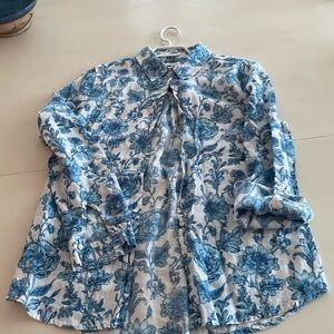 Rachel Zoe linen blouse Size M